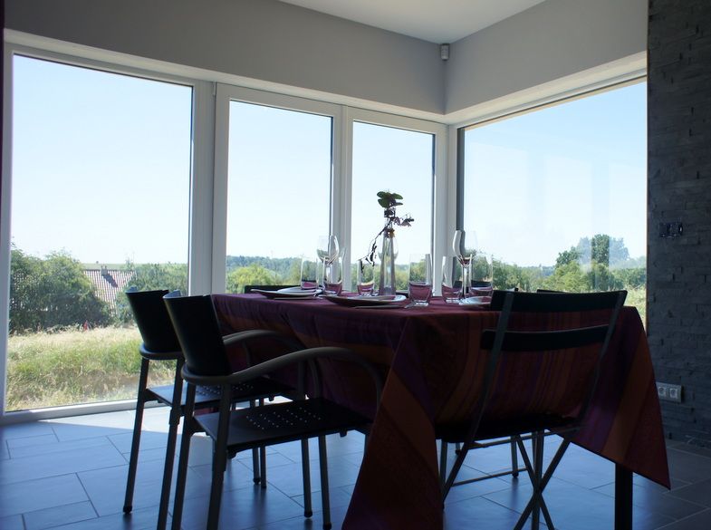 Maison passive à Durnal, Bureau d'Architectes Desmedt Purnelle Bureau d'Architectes Desmedt Purnelle Dining room