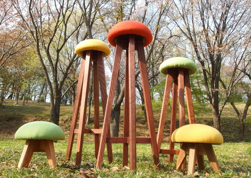 キッチンスツール～kinoっぽ～, 二輪草家具 二輪草家具 Eclectic style kitchen Tables & chairs