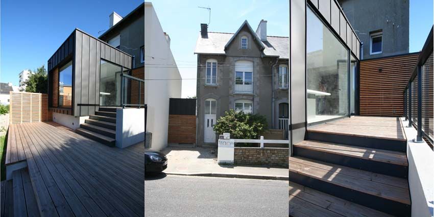 Extension & rénovation d'une maison à Brest Trace & Associes architecture et architecture d'intérieur Maisons modernes