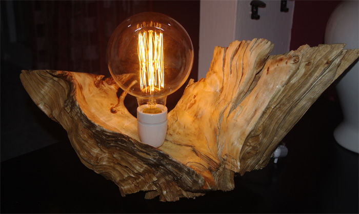 Lampada su radica, Dilegno InLegno Dilegno InLegno 客廳 木頭 Wood effect 照明