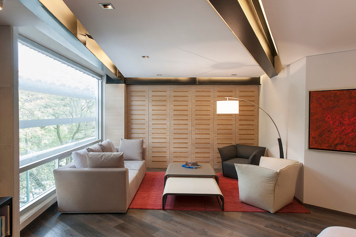 Departamento HG, Hansi Arquitectura Hansi Arquitectura 现代客厅設計點子、靈感 & 圖片