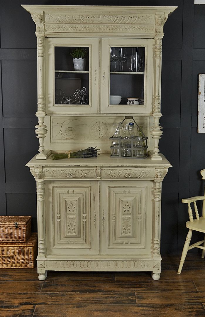 Shabby Chic Off White French Buffet / Kitchen Dresser The Treasure Trove Shabby Chic & Vintage Furniture Klasik Mutfak Ahşap Ahşap rengi Depo & Kiler