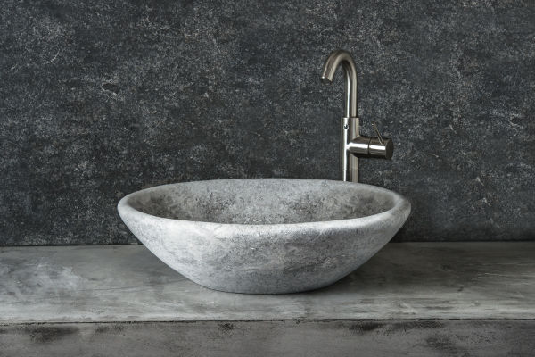 LAVABI IN MARMO E TRAVERTINO - GREY COLLECTION, Pietre di Rapolano Pietre di Rapolano Phòng tắm phong cách tối giản Cục đá Sinks