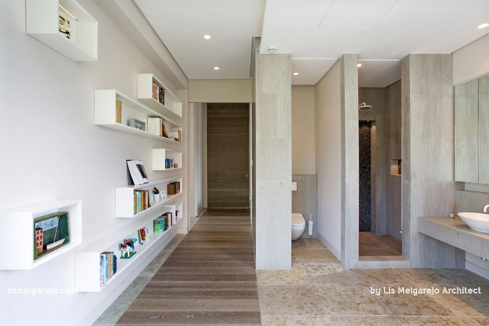 Zagaleta G31, Lis Melgarejo Arquitectura Lis Melgarejo Arquitectura Modern corridor, hallway & stairs