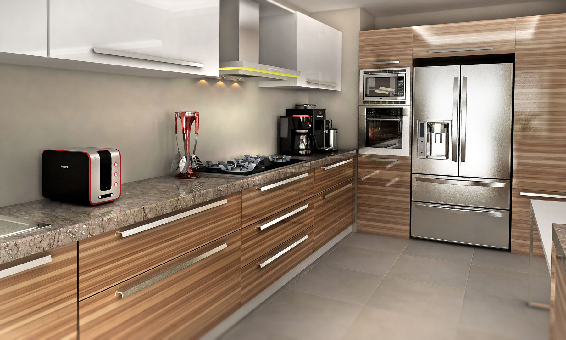 3D Görselleştirme ve Sunum, Cephe Çizimi Cephe Çizimi Modern Kitchen