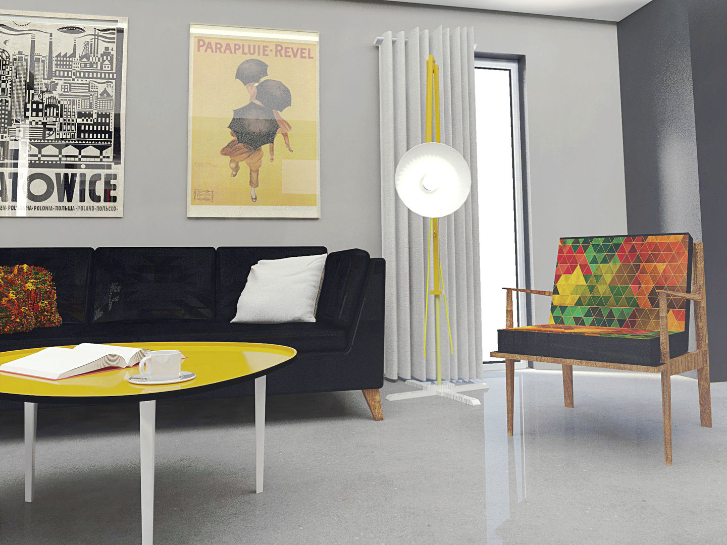 Retro mustard!, Arch/tecture Arch/tecture Ausgefallene Wohnzimmer