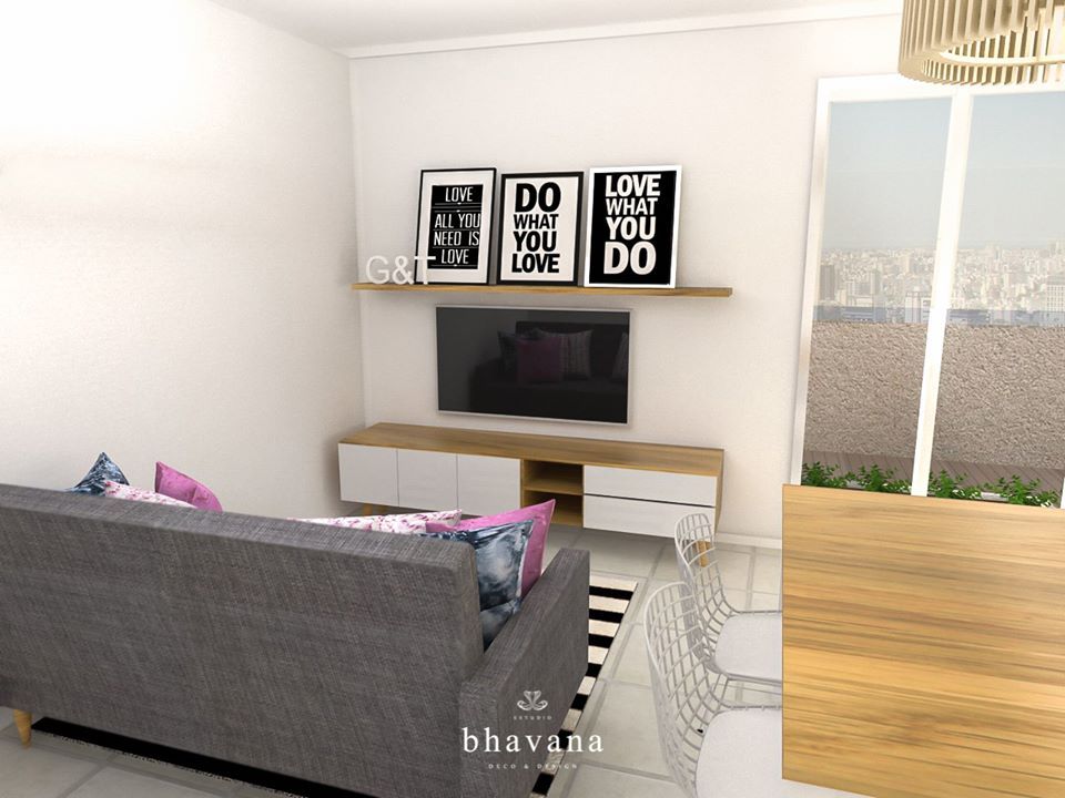 Obra Altolaguirre - Diseño Integral depto. 3 ambientes, Bhavana Bhavana Scandinavian style living room
