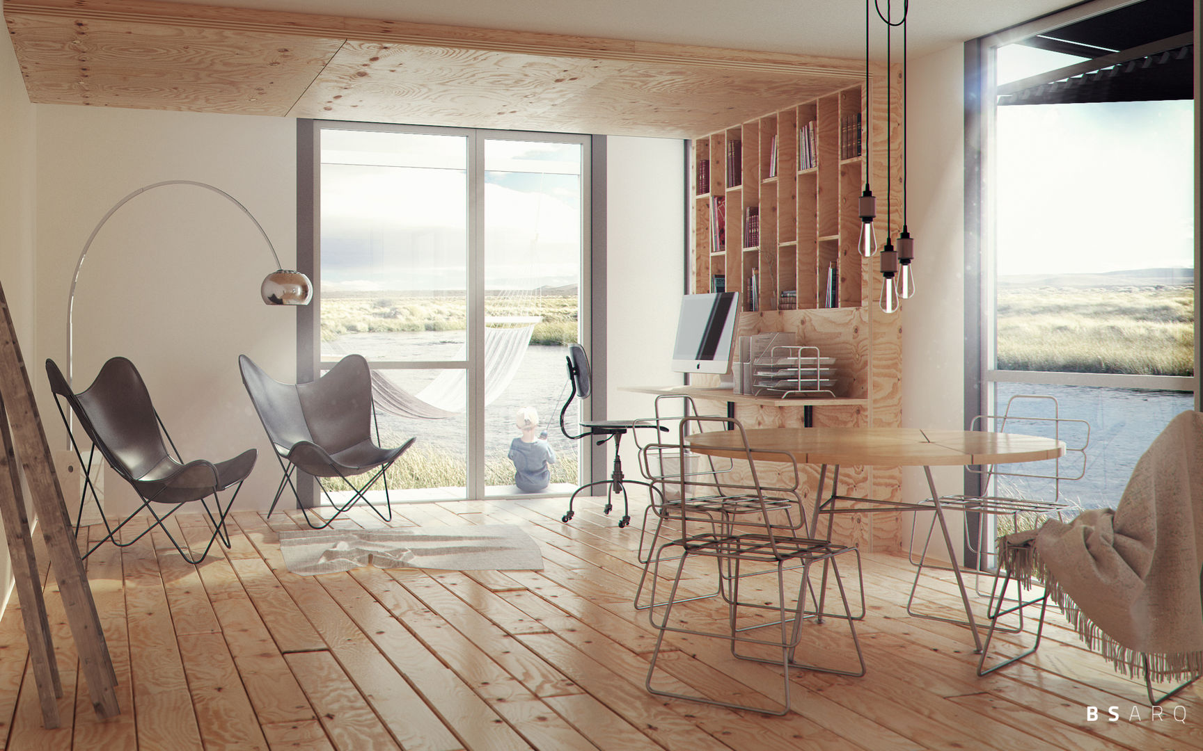Viviendas Prefabricadas, BS ARQ BS ARQ Salas de estilo minimalista Madera Acabado en madera