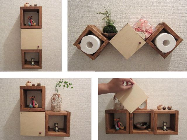 木の壁掛け棚ミニ, 作房和樂（サボウワラク） 作房和樂（サボウワラク） Eclectic style living room Shelves