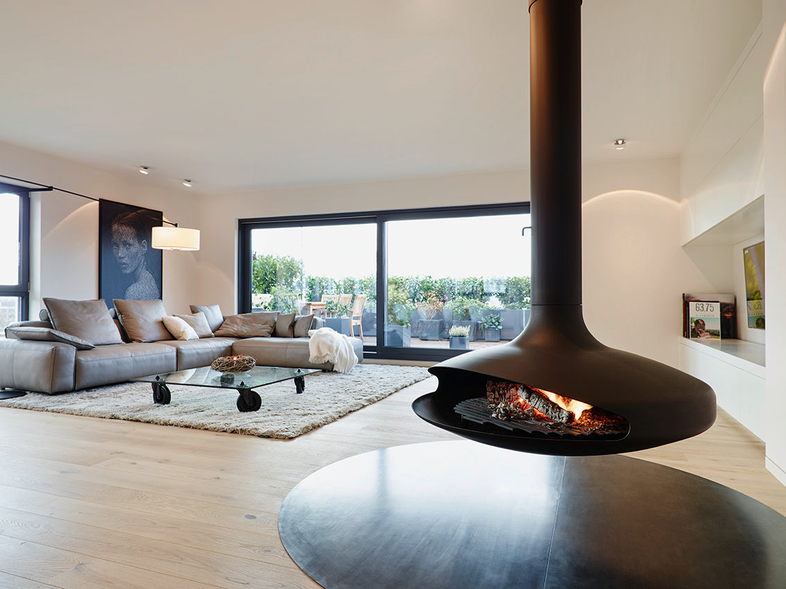 Stylish und gemütlich: ein Penthouse zum Wohlfühlen, HONEYandSPICE innenarchitektur + design HONEYandSPICE innenarchitektur + design Modern Living Room