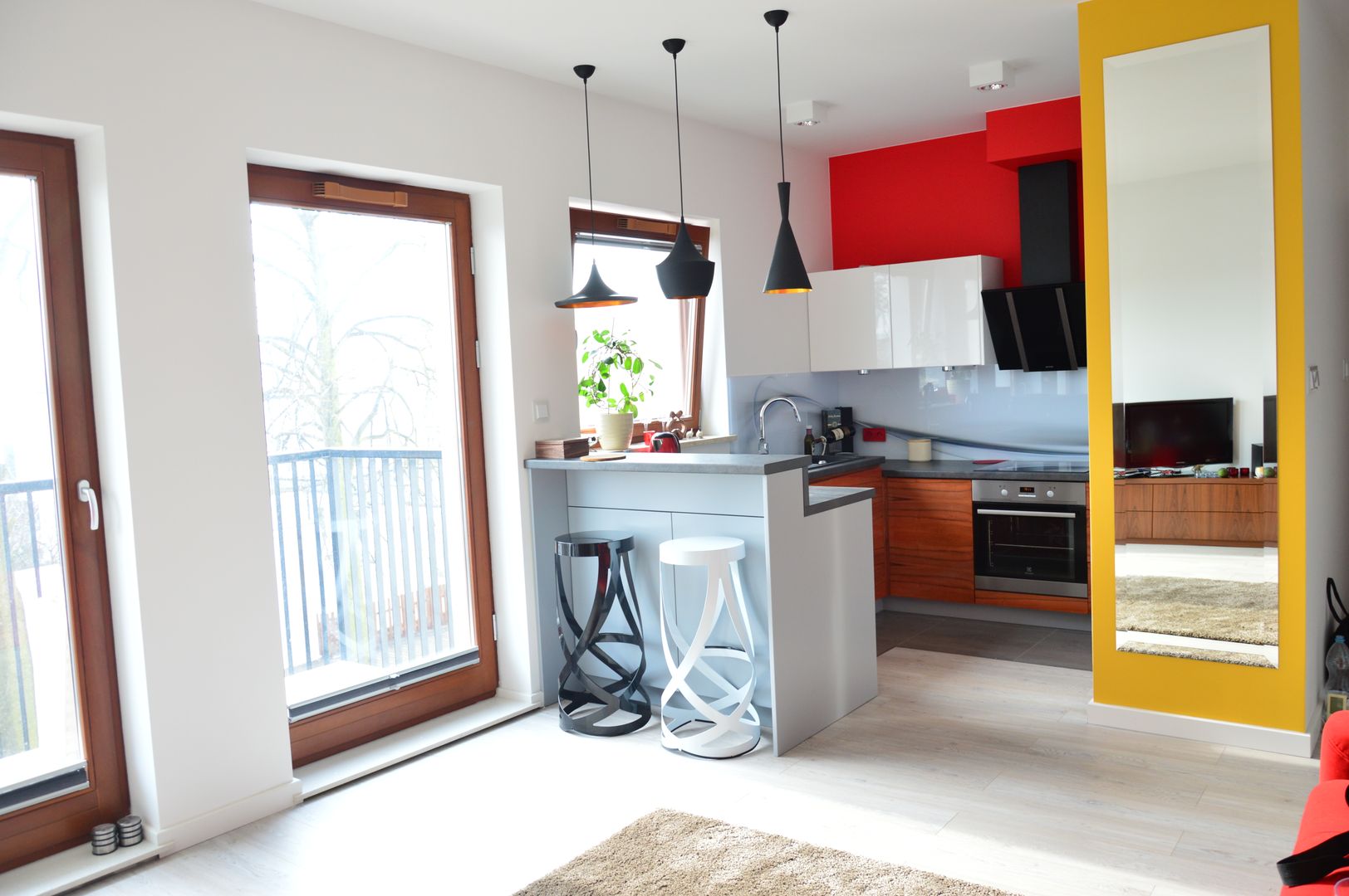 Nowoczesne mieszkanie singielki, Tetate Projektowanie Wnętrz Tetate Projektowanie Wnętrz Cocinas de estilo moderno
