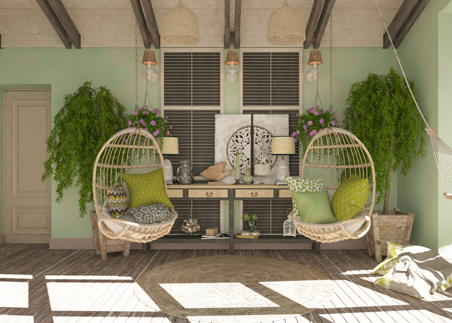 балкон "Mediterranean plants" Студия дизайна Дарьи Одарюк Patios & Decks