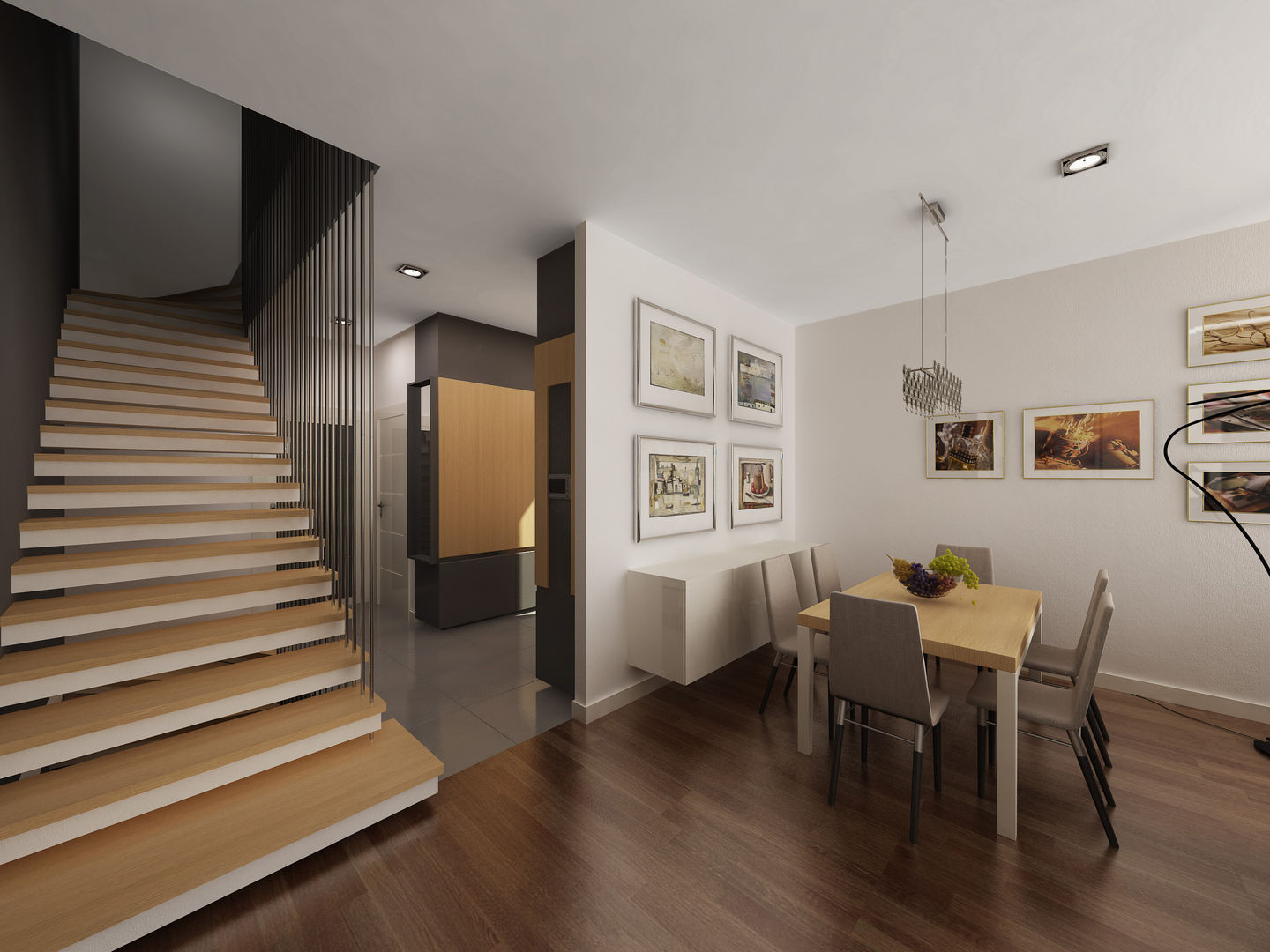 homify Modern Corridor, Hallway and Staircase