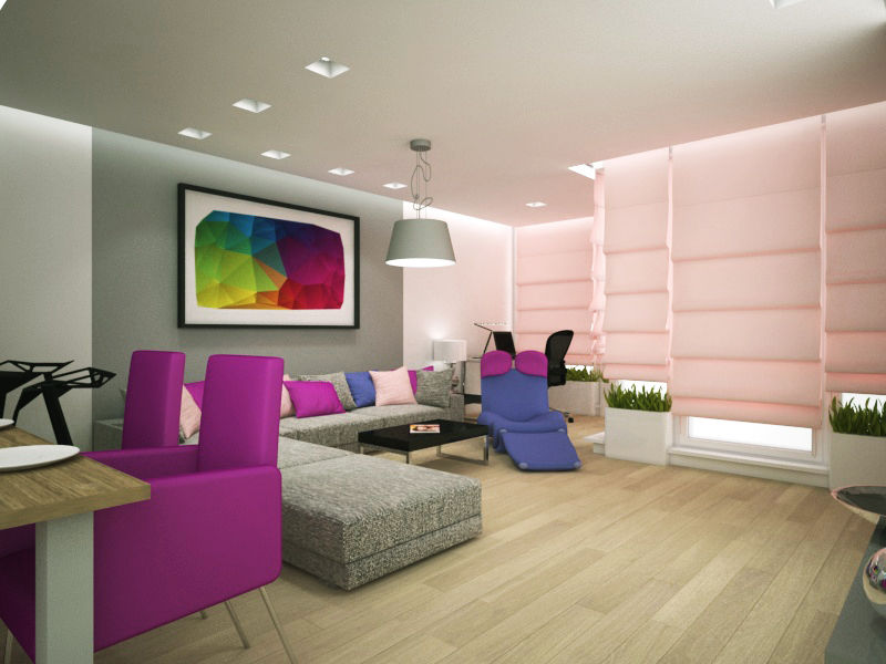 Apartament, pow. 95 m2, Waterlane, 3miasto design 3miasto design Eklektyczny salon