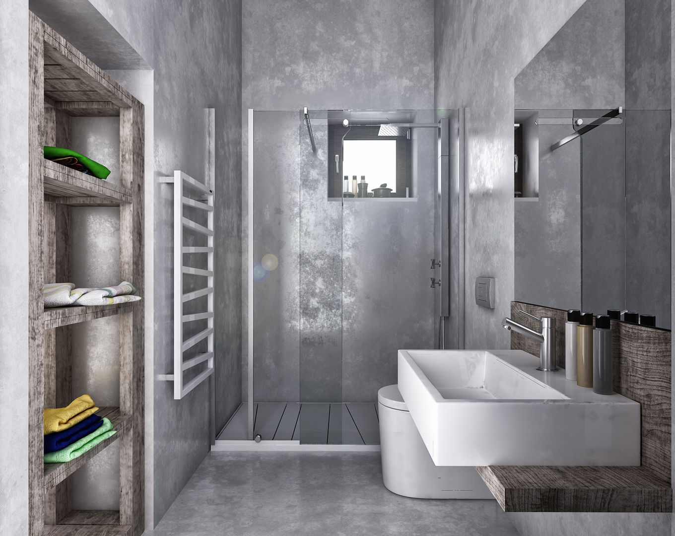 homify Industrial style bathrooms Concrete