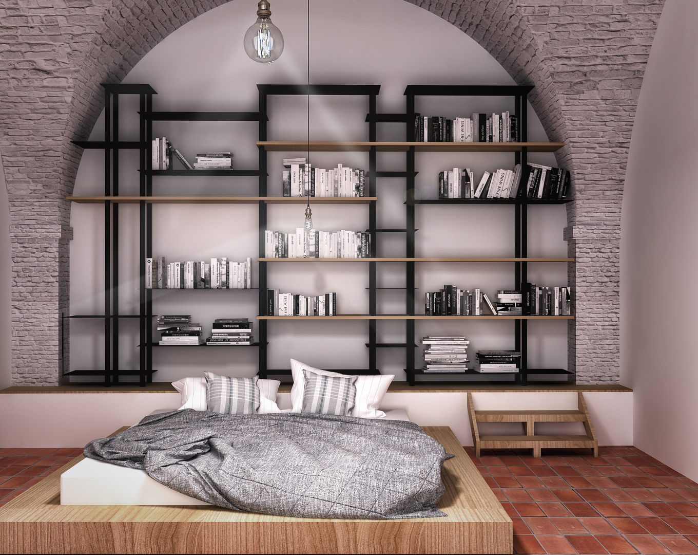 homify Industrial style bedroom Iron/Steel