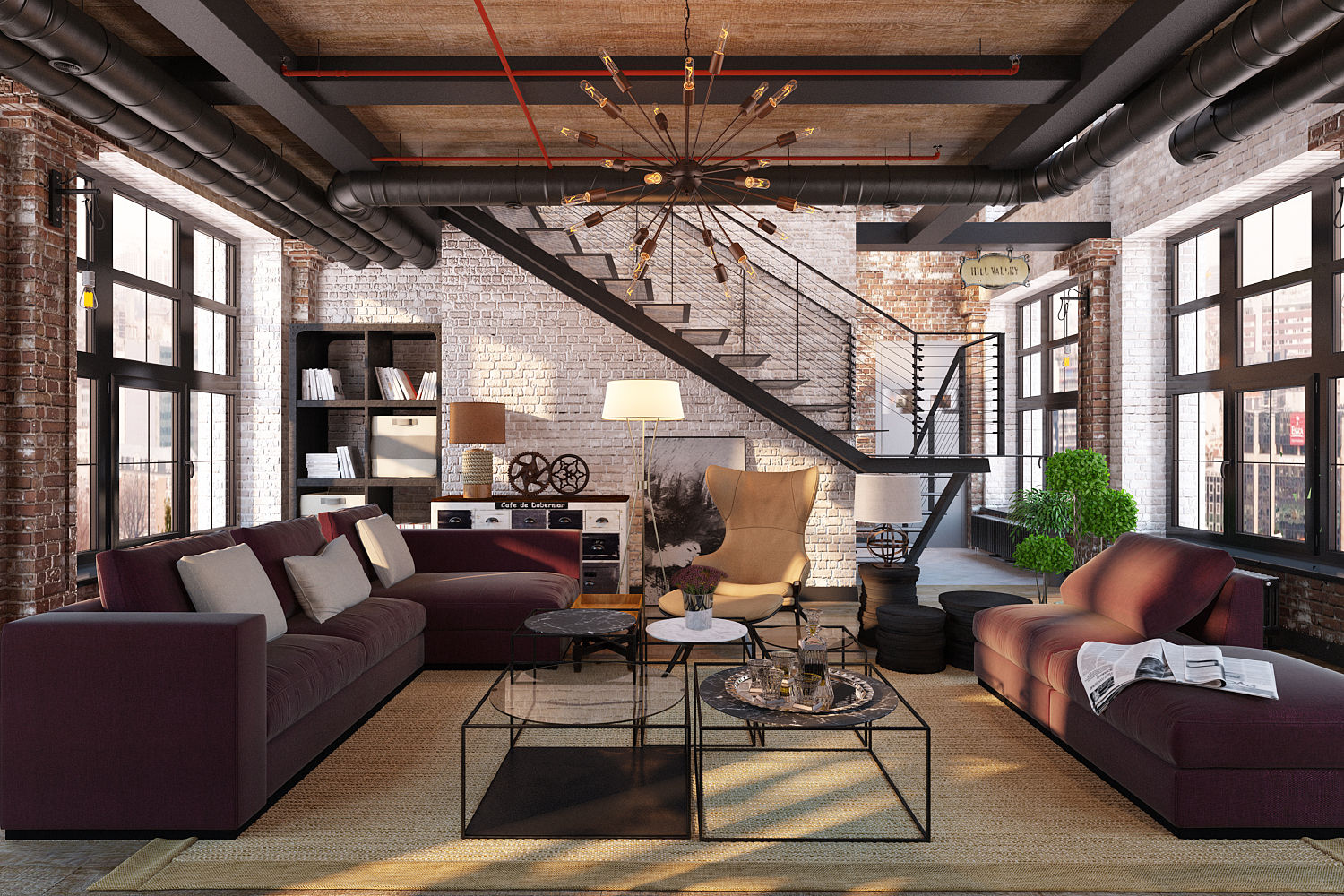 Лофт 17, Александра Клямурис Александра Клямурис Industrial style living room