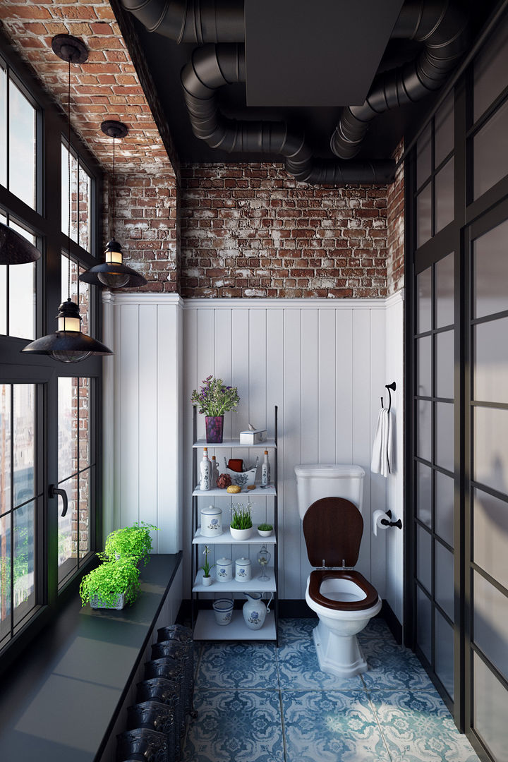 Лофт 17, Александра Клямурис Александра Клямурис Industrial style bathroom