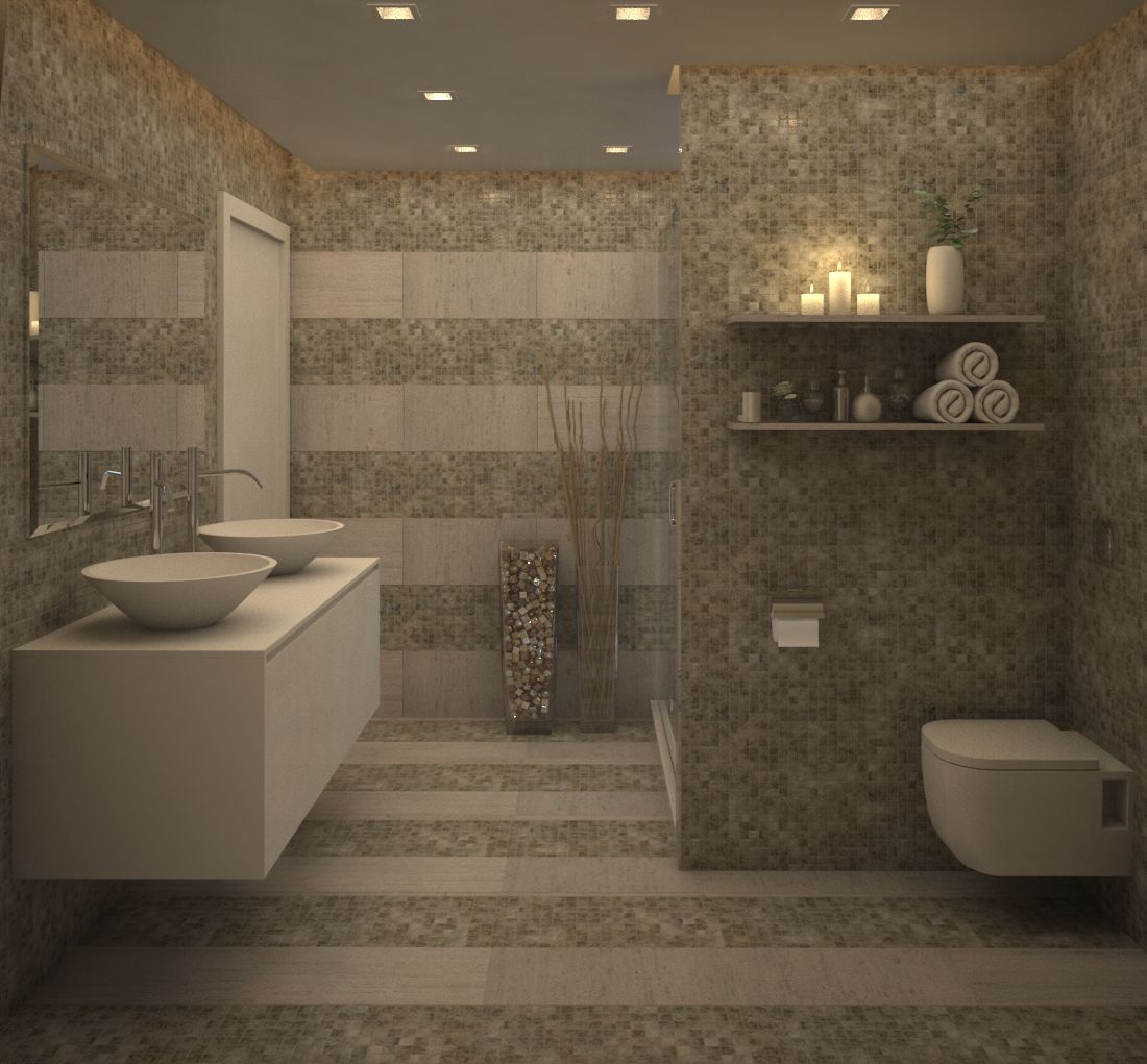 Baño Habitación Principal, Gabriela Afonso Gabriela Afonso Phòng tắm phong cách hiện đại Gạch ốp lát