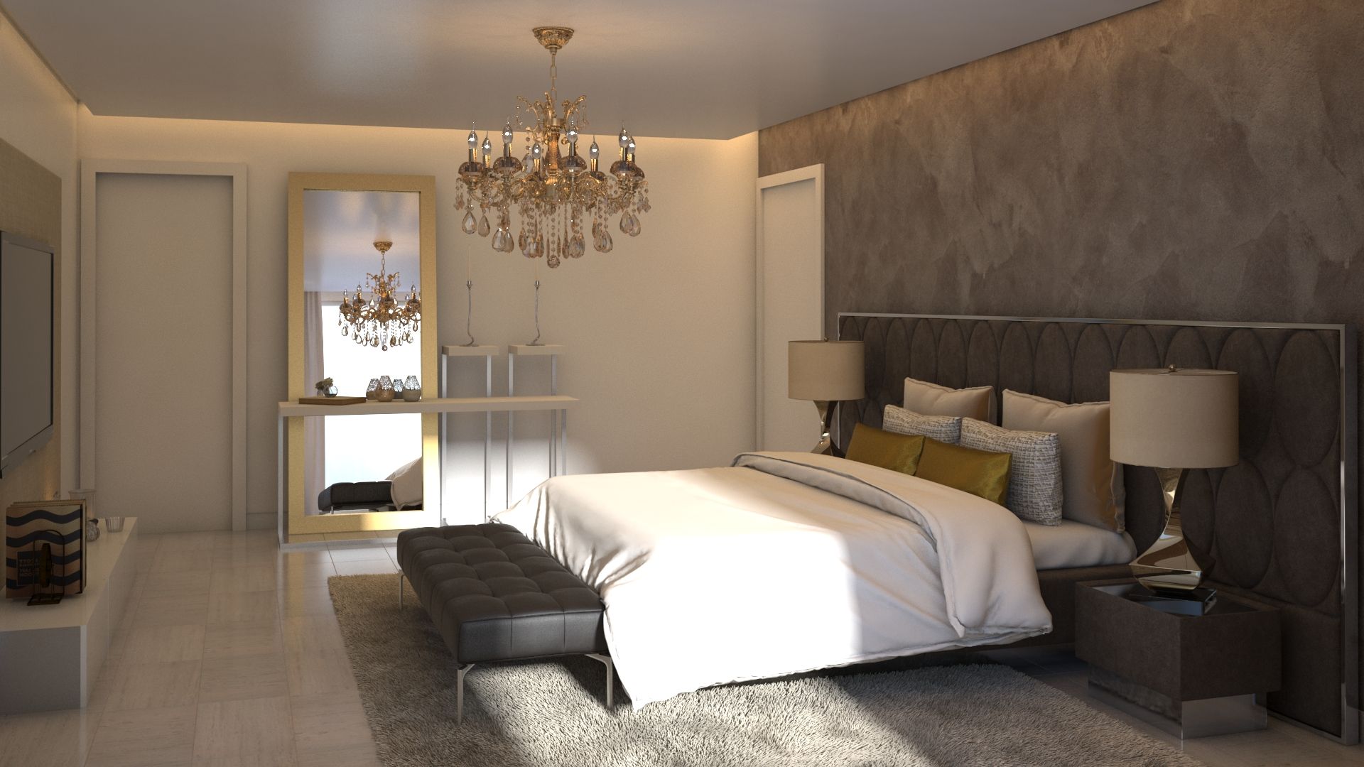 Diseño de Habitación Principal, Gabriela Afonso Gabriela Afonso Modern style bedroom Concrete