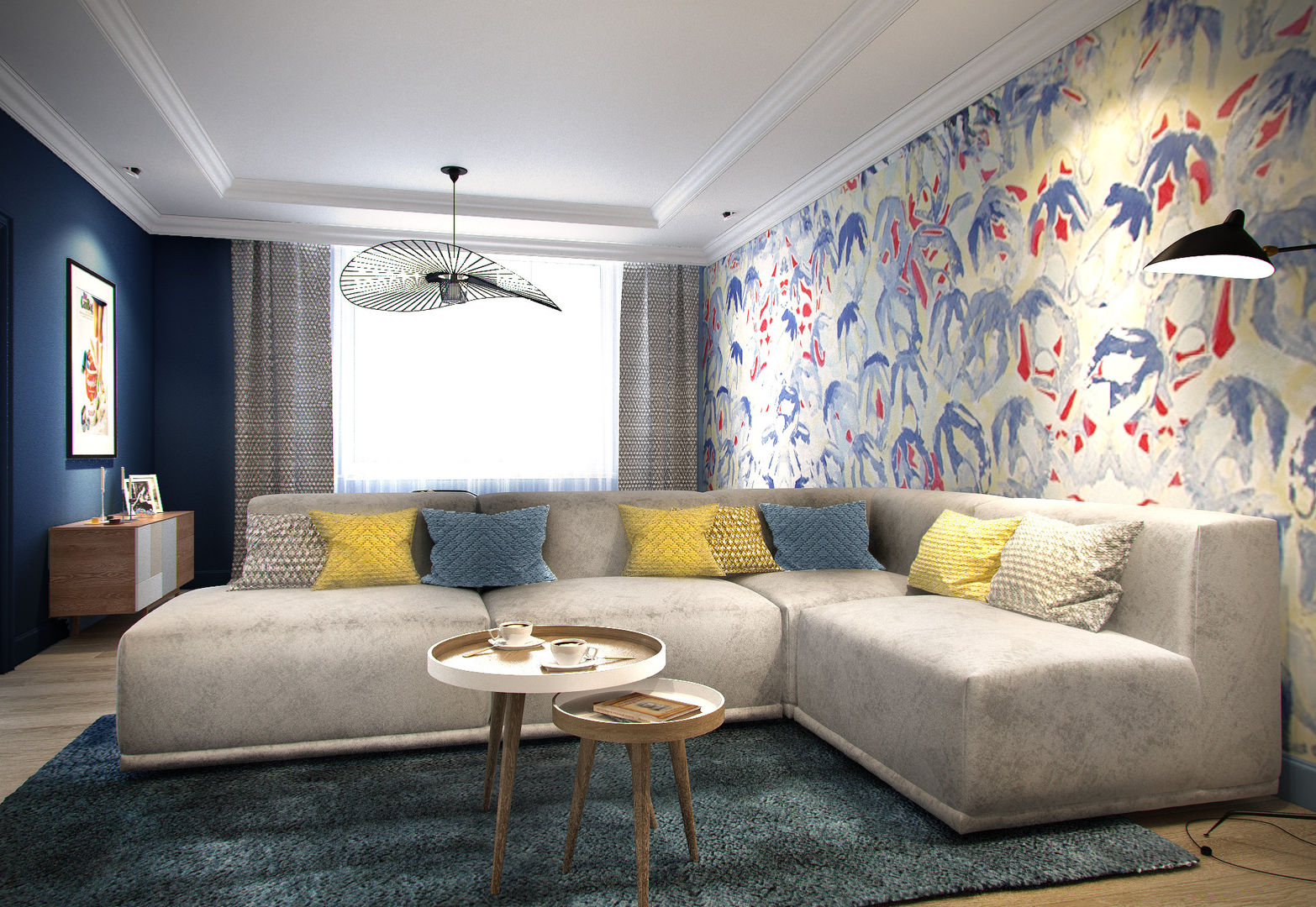 Трехкомнатная квартира для молодой семьи в современном стиле с элементами поп-арта, Studio 25 Studio 25 Salones escandinavos