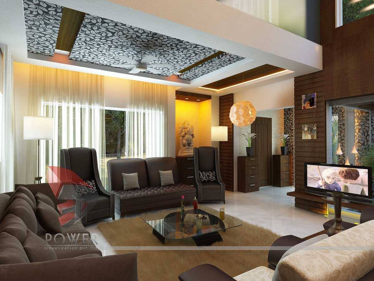 Beautiful Living Room Interiors, 3D Power Visualization Pvt. Ltd. 3D Power Visualization Pvt. Ltd. Moderne woonkamers