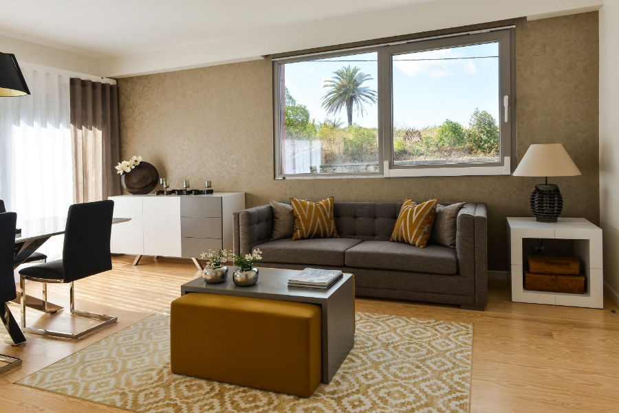 Apartamento T1 – Estoril, IDEIAS DE INTERIORES IDEIAS DE INTERIORES Modern living room