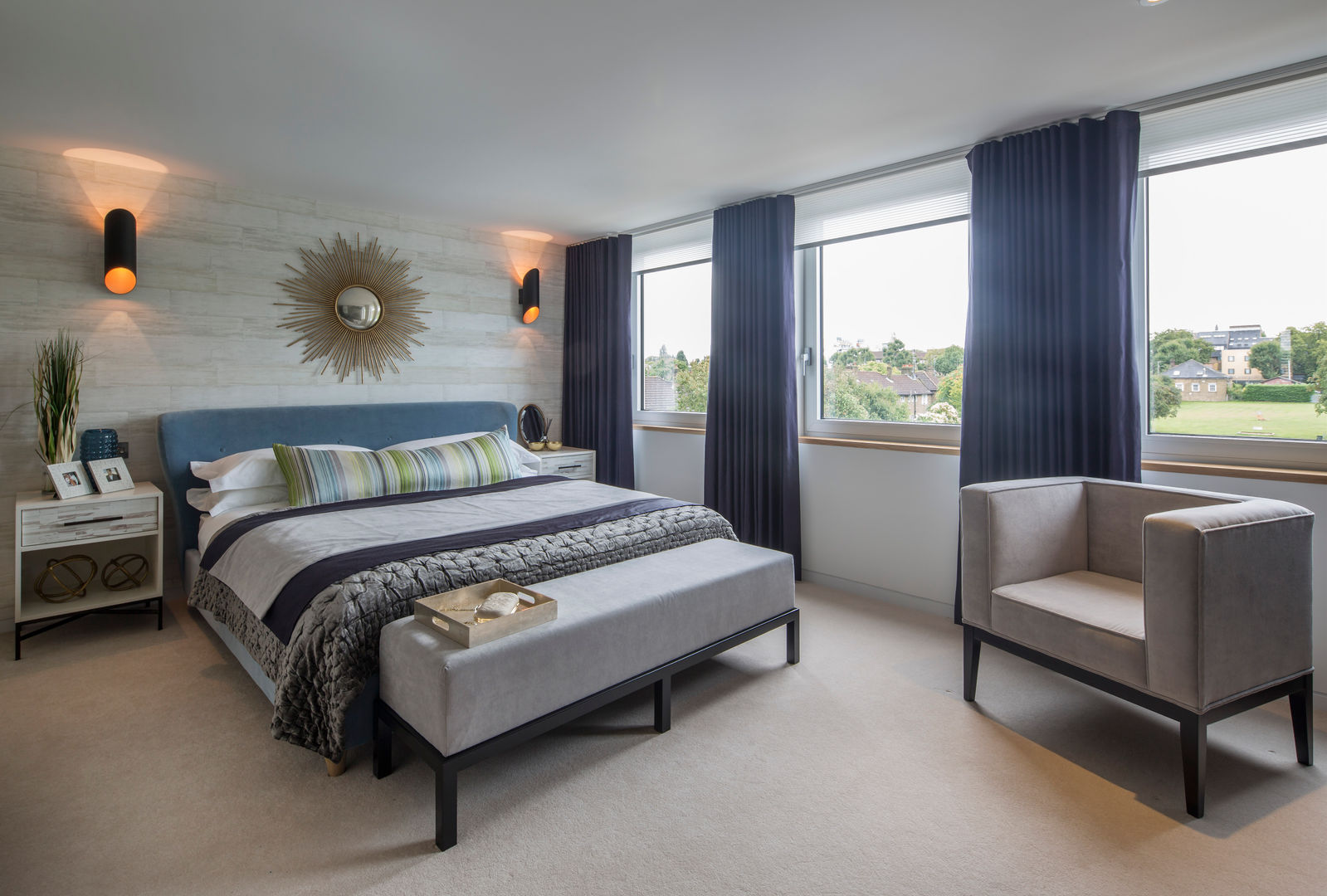 Argyll Place - Master Bedroom Jigsaw Interior Architecture & Design 모던스타일 침실