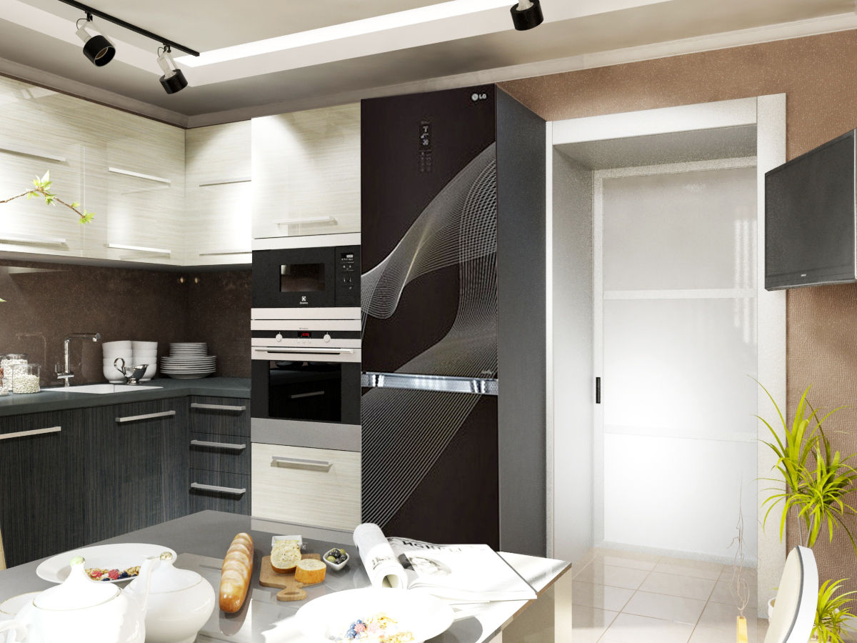 Обычная квартира со сложной планировкой, Первое Дизайн-Бюро Первое Дизайн-Бюро Modern style kitchen