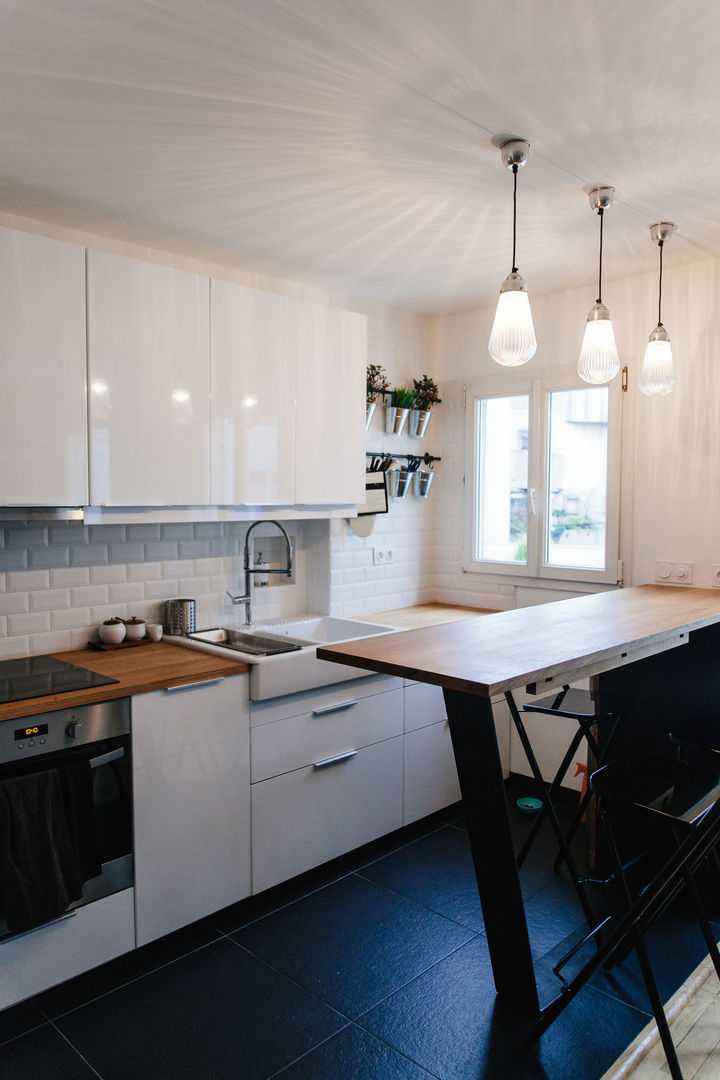 Appartement 48m², Lise Compain Lise Compain Cocinas modernas