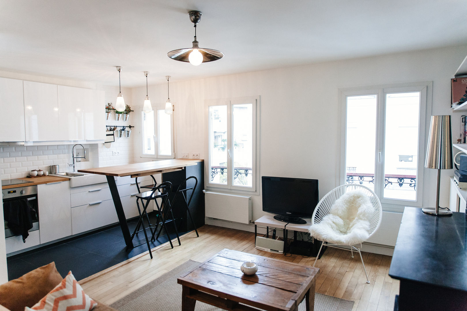 Appartement 48m², Lise Compain Lise Compain Livings de estilo moderno