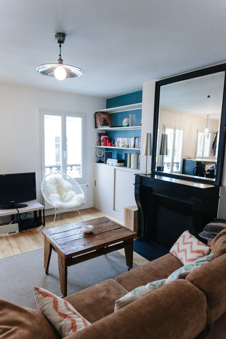 Appartement 48m², Lise Compain Lise Compain ห้องนั่งเล่น