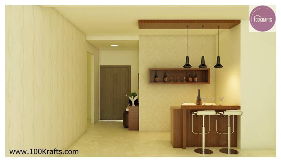 flat Interior Designs, 100Krafts 100Krafts ห้องนั่งเล่น