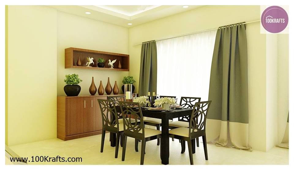 flat Interior Designs, 100Krafts 100Krafts Modern dining room