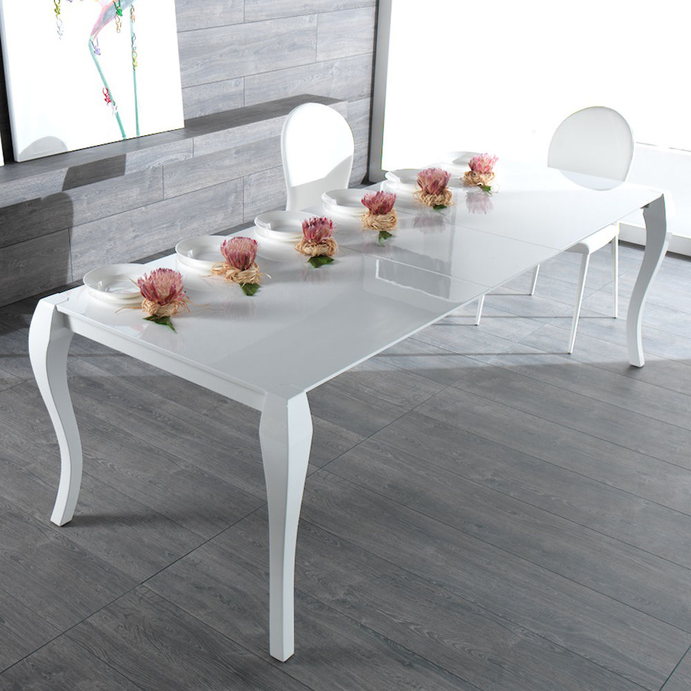 Extendable dining table made of wood Shining Viadurini.co.uk モダンデザインの ダイニング テーブル