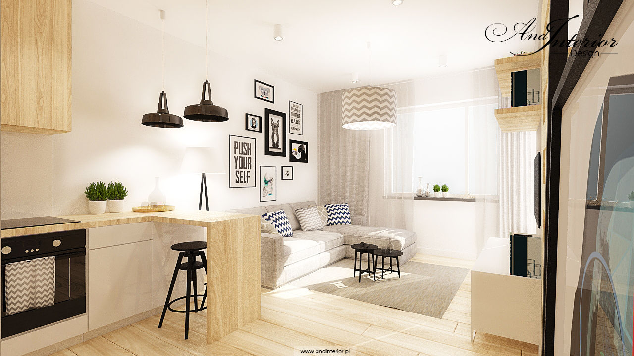 Mieszkanie na wynajem, And Interior Design And Interior Design Salas modernas