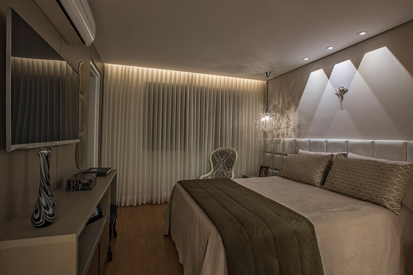Projeto Apartamento Luxemburgo, Laura Santos Design Laura Santos Design Kamar Tidur Modern