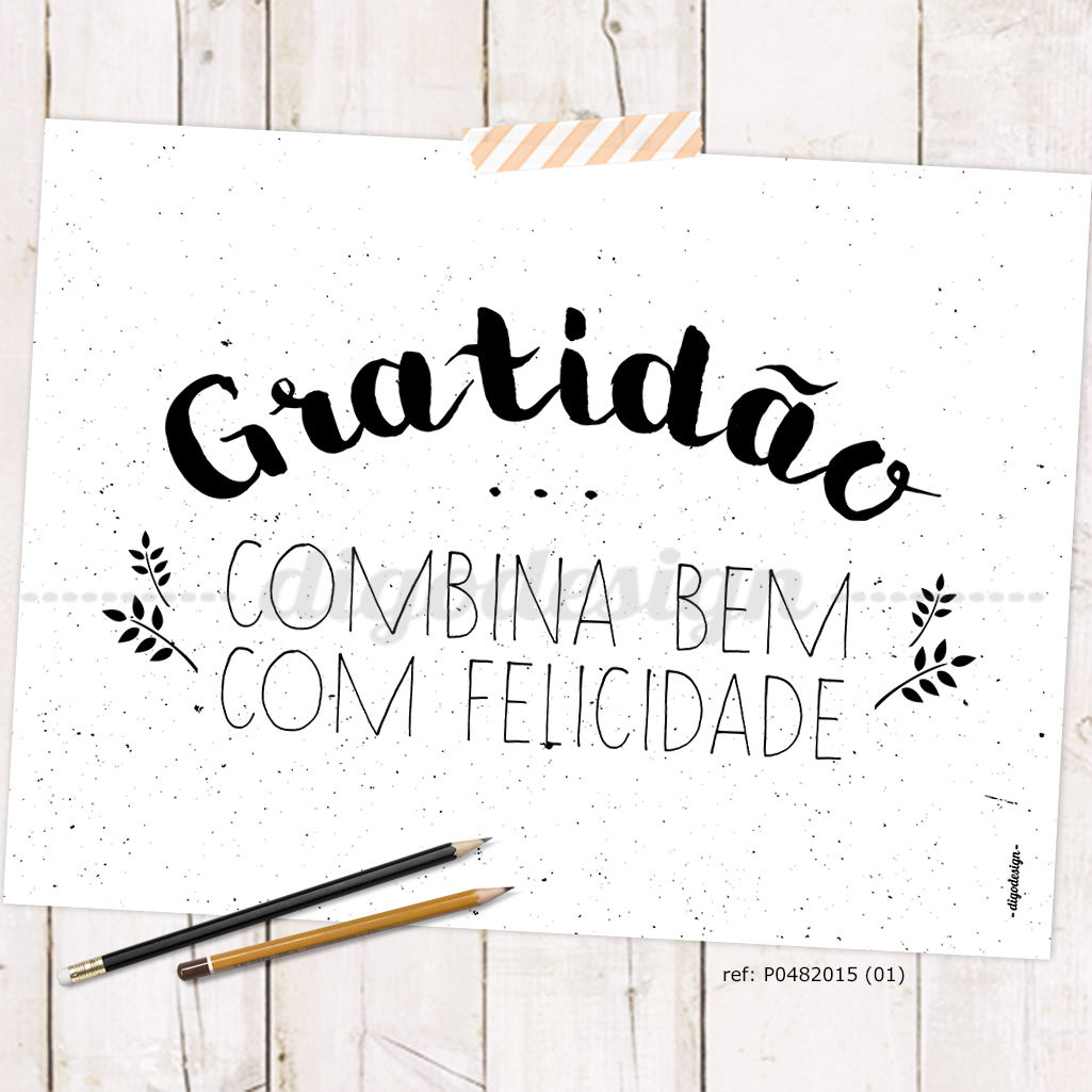 ★ poster ★ gratidão ★ Digo Casas escandinavas Papel Acessórios e Decoração