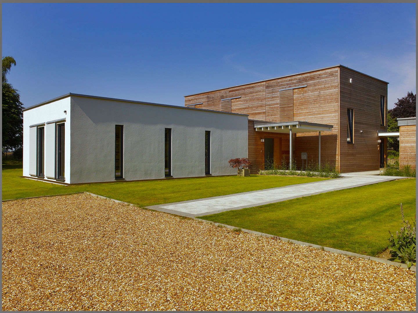 Exteriors Baufritz (UK) Ltd. Casas modernas