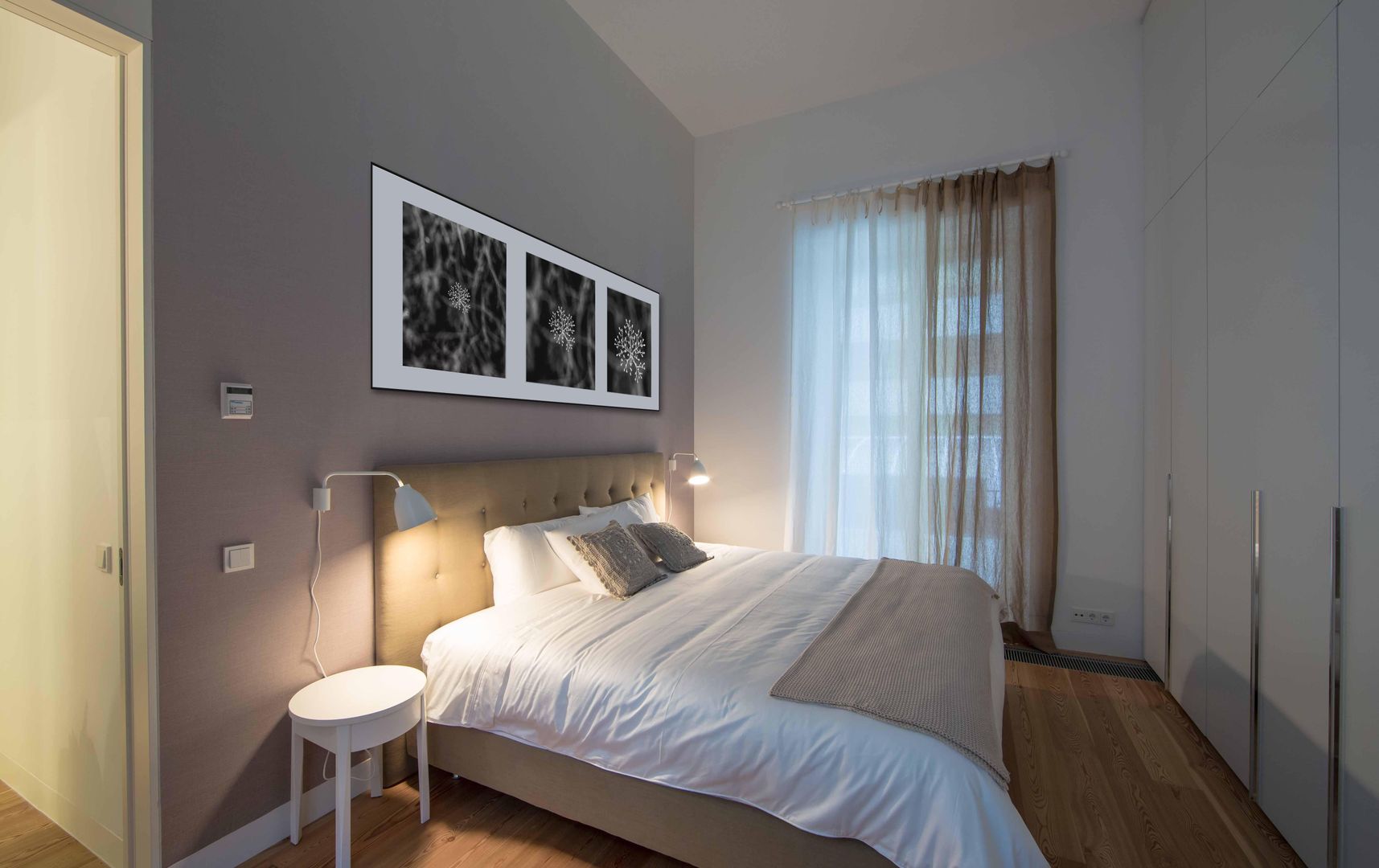 Um apartamento moderno - retro, Architect Your Home Architect Your Home Спальня в стиле модерн