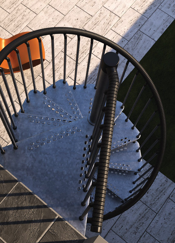 Escaleras para exteriores de Zinc, RINTAL RINTAL Stairs Metal Stairs