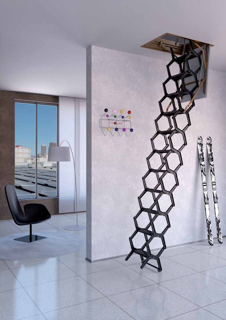 Escalera plegable ADJ, RINTAL RINTAL Escadas Metal Preto Escadas