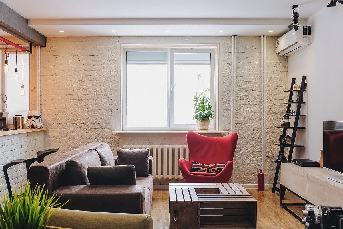 LOFT 40x40, Студия Антона Сухарева "SUKHAREVDESIGN" Студия Антона Сухарева 'SUKHAREVDESIGN' Living room