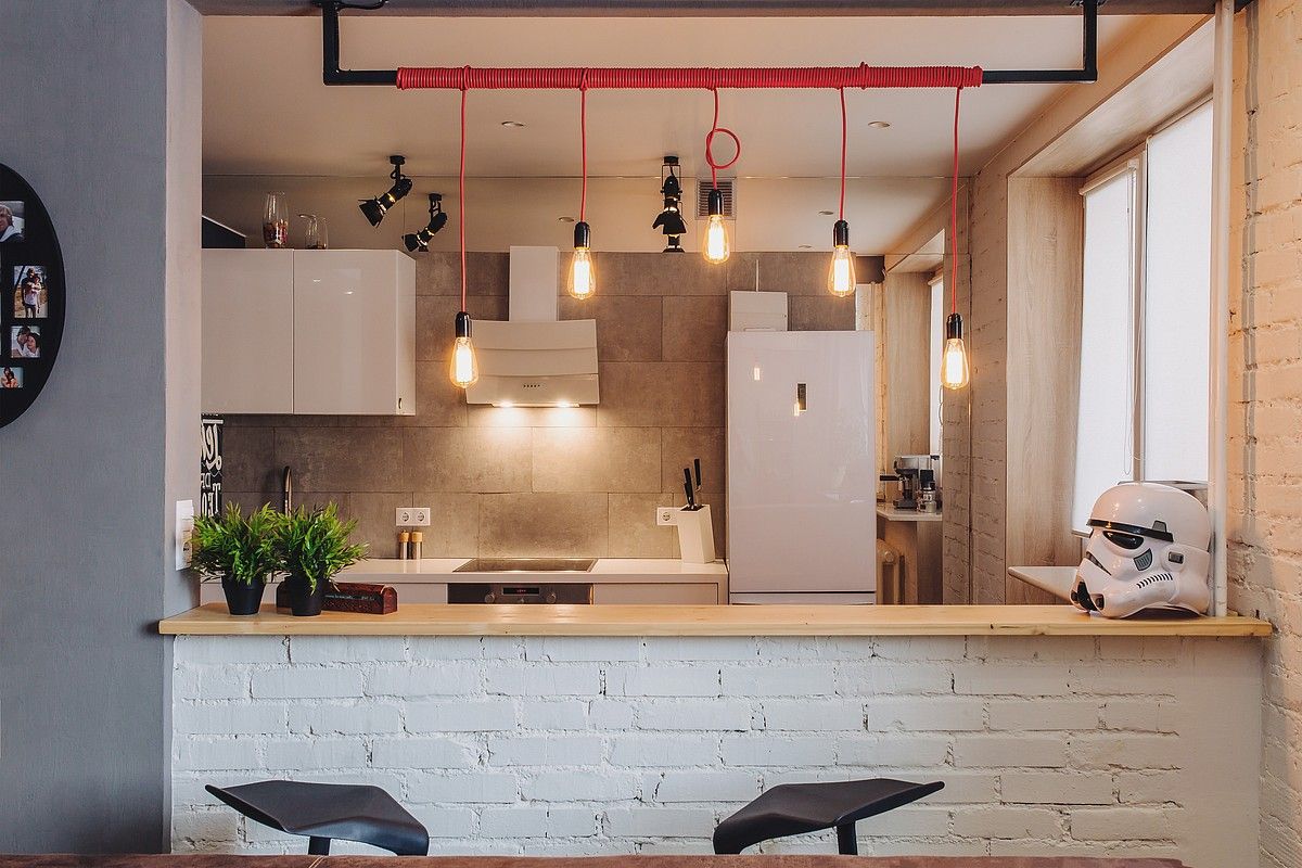 LOFT 40x40, Студия Антона Сухарева "SUKHAREVDESIGN" Студия Антона Сухарева 'SUKHAREVDESIGN' Kitchen