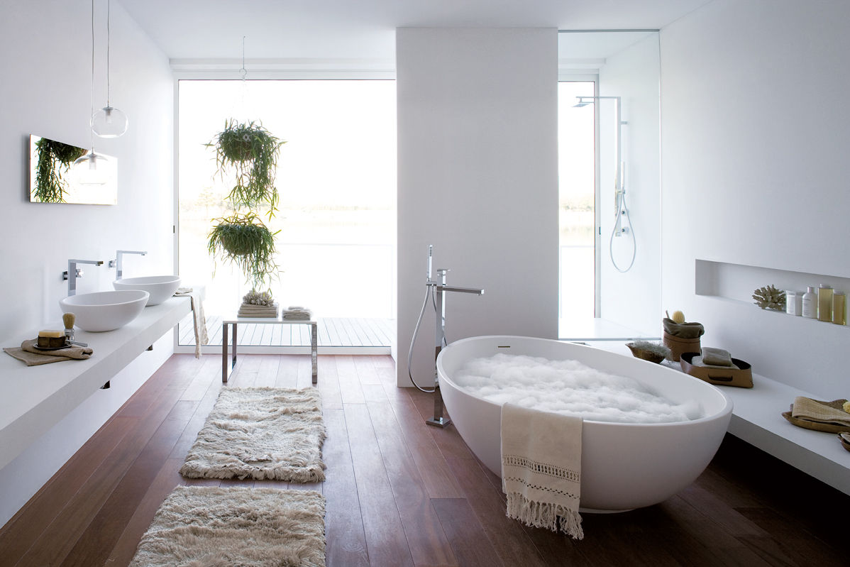 Vov white bathtub Mastella - Italian Bath Fashion Bagno moderno Sintetico Marrone Vasche & Docce