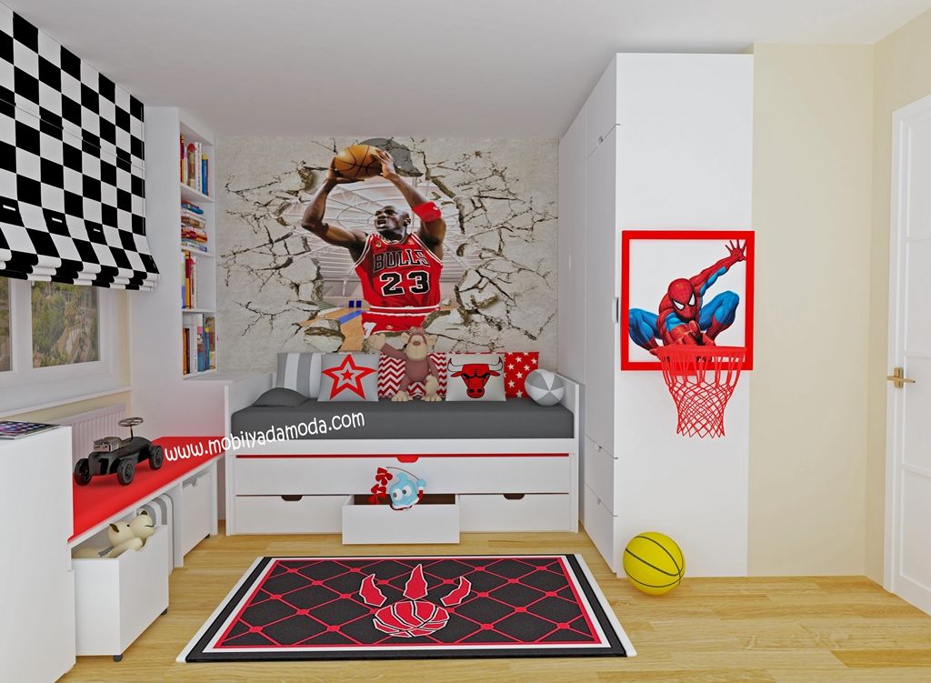 Basketbol Temalı Çocuk Odası, MOBİLYADA MODA MOBİLYADA MODA Детская комната в стиле модерн