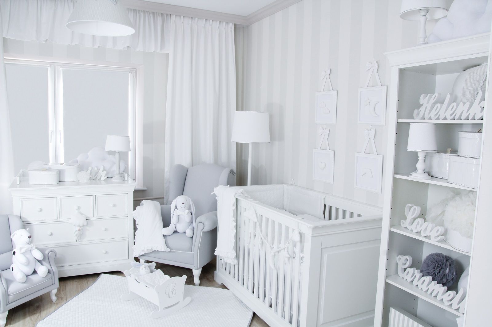Kolekcja Bianco, Caramella Caramella ห้องนอนเด็ก แผ่น MDF เตียงเด็กและเปลเด็ก