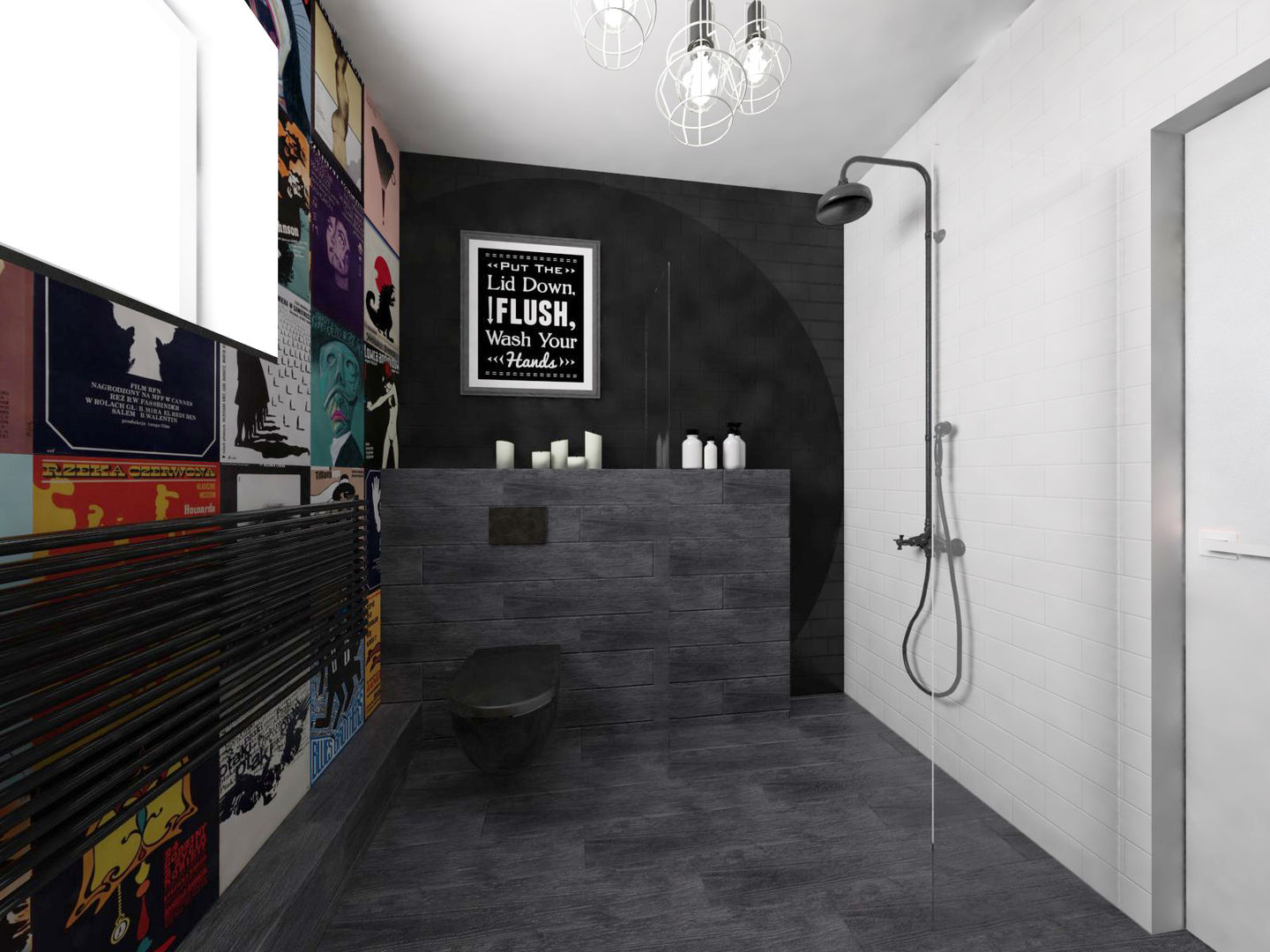 "Filmowa" łazienka, OHlala Wnętrza OHlala Wnętrza Eclectic style bathroom