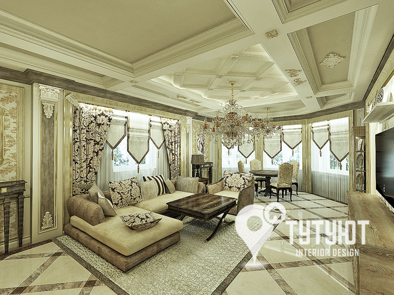 Гостиная для настоящего эстета, Interior Design Studio Tut Yut Interior Design Studio Tut Yut Salas / recibidores