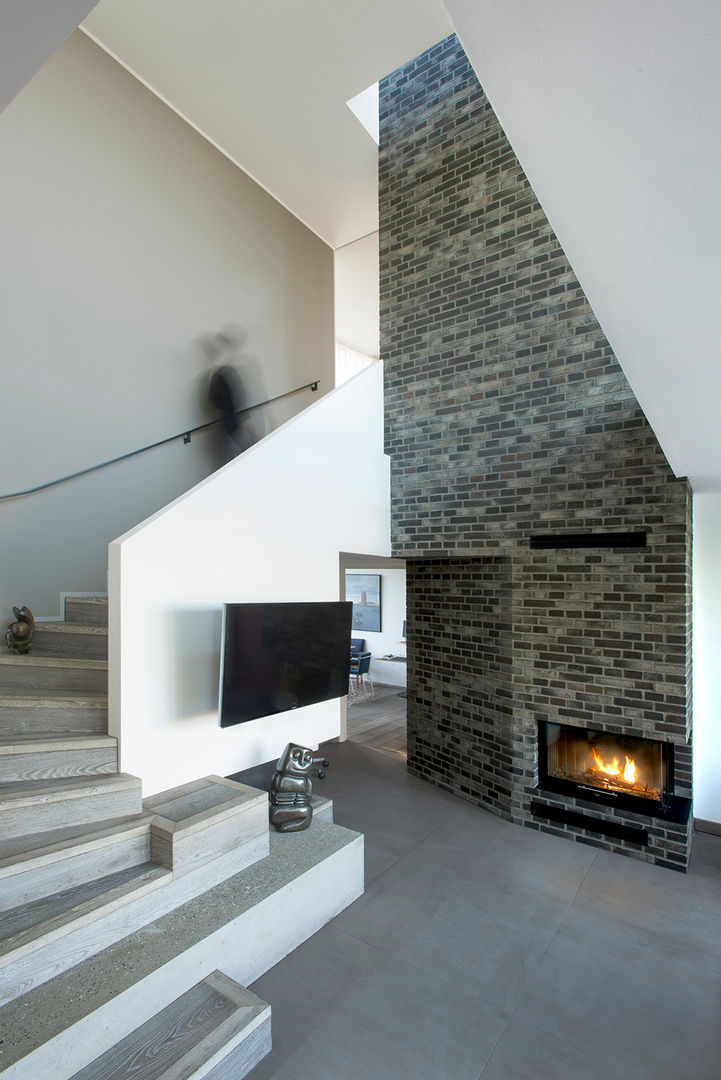 Villa U C.F. Møller Architects Scandinavian style living room Bricks